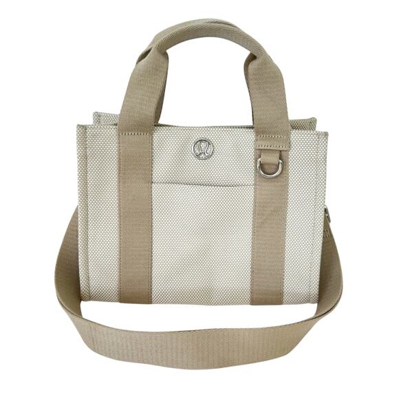 Lululemon Two-Tone Canvas Mini Tote Crossbody Bag 4.5L in Mojave Tan/Light Ivory - Picture 1 of 14